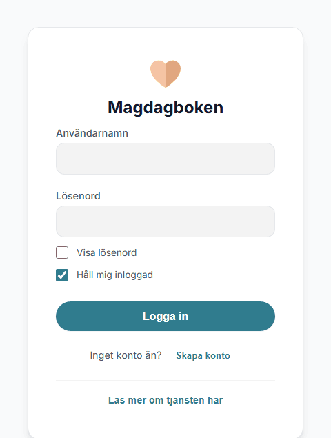 Screenshot of Magdagboken